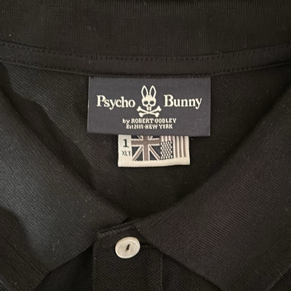 Psycho Bunny Polo Shirt Pima Cotton Embroidered Logo Men's Size 1XLT Black - Picture 4 of 5